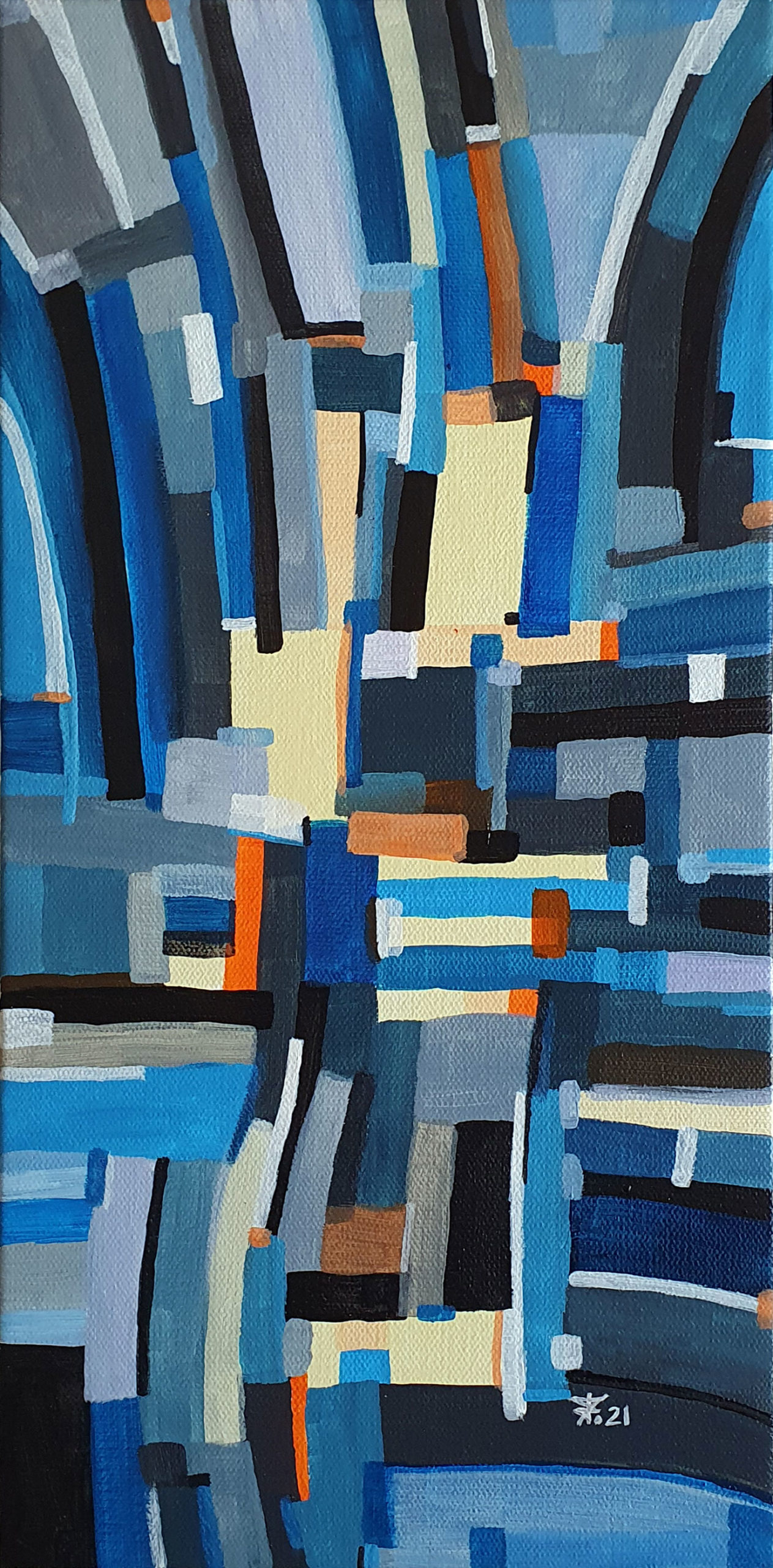 Horizon - Peinture abstraite d'Henry Bartonnier