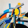 "Balade 2023," une peinture abstraite vibrante sur toile, créée pour l'événement de la Balade des Ateliers 2023 à Nantes. Plongez dans une joyeuse mosaïque de couleurs et de mouvements dynamiques.