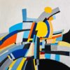 "Balade 2023," une peinture abstraite vibrante sur toile, créée pour l'événement de la Balade des Ateliers 2023 à Nantes. Plongez dans une joyeuse mosaïque de couleurs et de mouvements dynamiques.