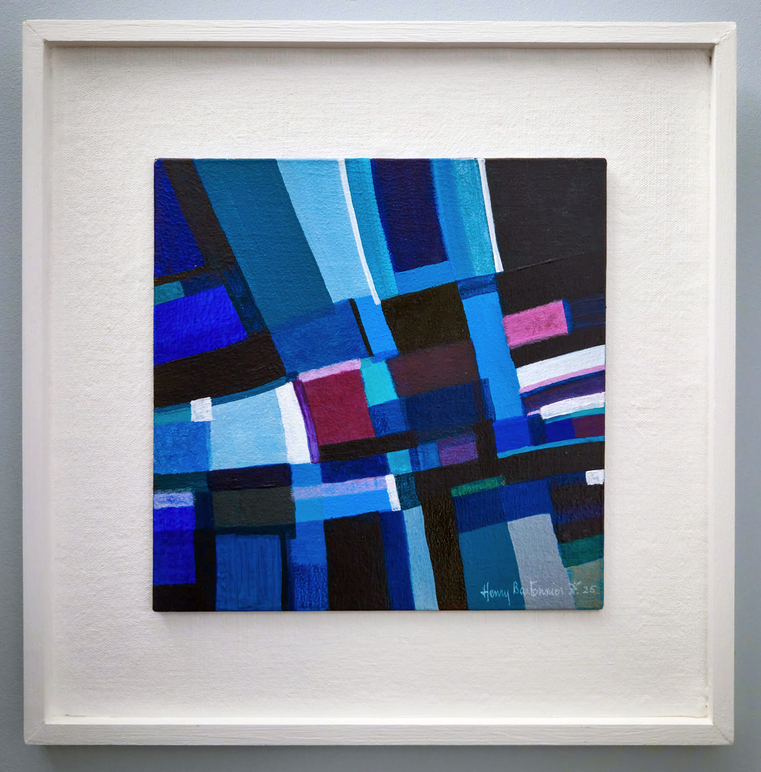 48-8 par Henry Bartonnier. Peinture acrylique abstraite sur carton entoilé 20x20cm