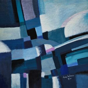 Peinture acrylique abstraite originale Eaux Profondes par Henry Bartonnier